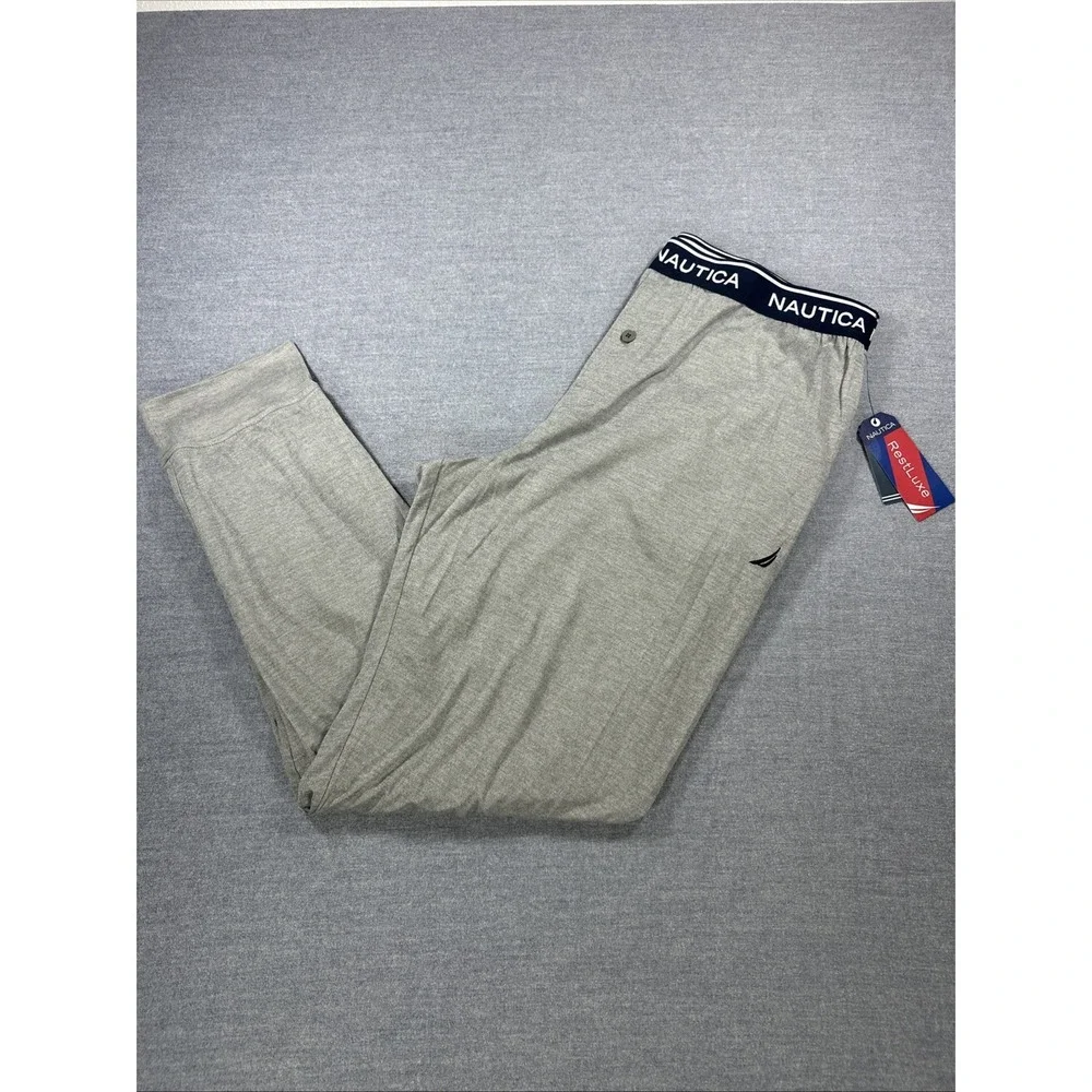 Nautica Rest Luxe Sleepwear Bottoms Men's Pajama Pants NWT Heather Gray Large